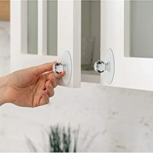 2li Kristal Topuz Kendinden Yapışkanlı Çok Amaçlı Çekmece Kulpu Askı