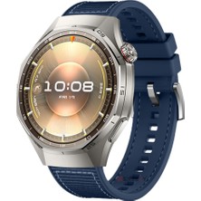 Sneezy Huawei Watch Gt6 Pro 46MM Ile Uyumlu Metal Tokalı Dikiş Desenli Dokuma Silikon Kordon