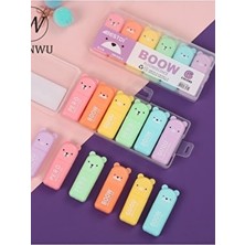 Boow 6lı Mini Fosforlu Kalem Seti Sevimli 6 Lı Ayıcık,kedicik