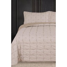 Lesya Nakışlı Elyaf Dolgulu Çift Kişilik 240X260 cm Yatak Örtüsü Bej