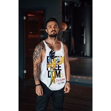Freeyez Burn Freedom Sporcu Atleti Fitness Tank Top Hafif Tasarım ile Örme Kumaş