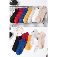Bgk Çocuk Lastik Desenli Patik Çorap 7'li Paket Çok Renkli Pamuk / Elastan Malzeme ile