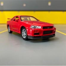 Welly Nissan Skyline Gt-R R34 1/36 Ölçek Diecast Metal Model Araba Gerçekçi Detaylarla Tasarlanmış