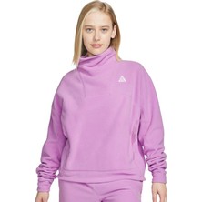 Nike Acg 'wolf Tree' Loose Fit Women's Ls Top Kadın Bol Kesim Polar Sweatshirt Mor