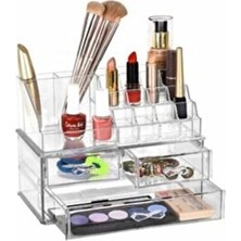 Ikili Makyaj Organizer - Çekmeceli Makyaj Organizeri + 16 Bölmeli Makyaj Organizeri