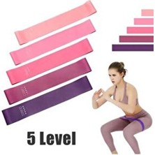 5 Li Farklı Dirençte Squat Bandı Hafif Orta Sert Pilates Aerobik Çalışma Lastiği Egzersiz Fitness