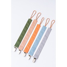 Haki-Vizon-Tarçın-Indigo-Gri 5'li Emzik Askısı Seti - Emzik Zinciri - Emzik Tutacağı