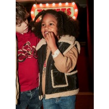 Mayoral 4-10 Yaş Kız Çocuk Siyah Polar Astarlı Fermuarlı Yelek