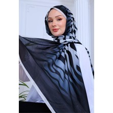Zebra Elegans Desenli Dijital Soft Şal