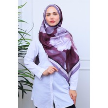 Modern Suluboya Çiçek Desenli Dijital Soft Şal