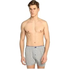 Tutku Gri Düğmeli Boxer 5'li Paket Erkekler İçin Düz Desenli Rahat Seçim