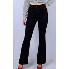 Kadın Ispanyol Paça Yüksekbel Likralı Jeans (Beden Tablomuz Görseldedir)