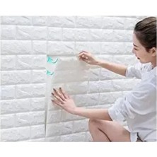 Suya Neme Dayanıklı Kendinden Yapışkanlı 3D Kabartmalı Duvar Kağıdı 50X70