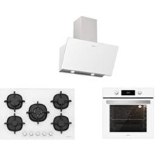 Beyaz Cam Ankastre Set (3457 Soho 80+CS5364W01+BO6504W01)