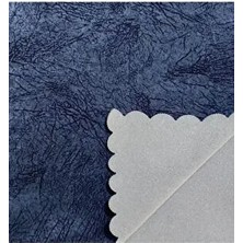 Tekstilsa Kadife Koltuk Çekyat Örtüsü Indigorengi Damar Desenli Parlak Kaymaz Taban Süngerli