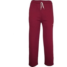 3 Iplik Şardonlu Pantolon Kesim Bordo Tek Alt Eşofman