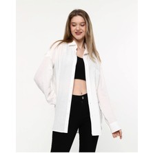 Kadın Oversize Uzun Basic Gömlek (Hediye Kutulu)