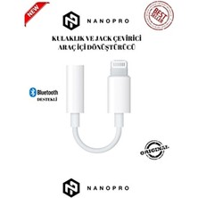 Nanopro Iphone Ipad Lightning Uyumlu Kulaklık Çevirici Aux Dönüştürücü Ara Kablosu Beyaz Renk
