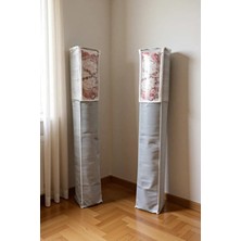 Milenay Pencereli Halı Hurcu Çizgili Model 4 M2 Pamuk Kumaş Dokuması ile Şık Saklama Organizeri