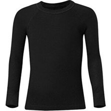 Erdem İç Giyim Erdem Uzunkol Tişört Kız Erkek Çocuk Termal Dokuma Kumaş Özellikleri Siyah Renk