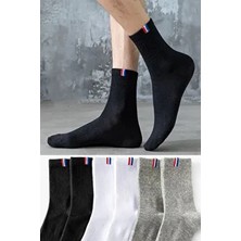 Unisex 6 Çift Lastik Desenli Uzun Çorap