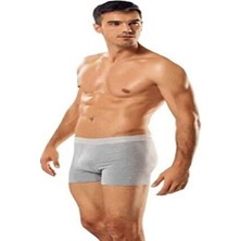 Tutku 6 Adet Erkek Likralı Elastan Boxer Gri Renk Düz Desen Sağlıklı ve Hijyenik