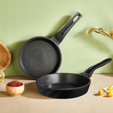 Amboss Kuvars Yanmaz Yapışmaz Döküm 2 Parça Tava Seti