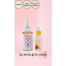 Yaşlanma Karşıtı Yüz Serumu ve Gül Mayası 2'li Set Tüm Cilt Tipleri İçin Canlandırıcı C Vitamini