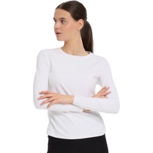 Ruffle Kadın Beyaz Günlük Stil T-Shirt 25KK1030-KBYZ