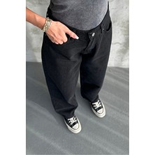 Toka Detaylı Bol Kesim Geniş Paça Rahat Baggy Jean Pantolon
