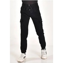 Kargo Cep Çocuk Erkek Komando  Likralı Kot Pantolon