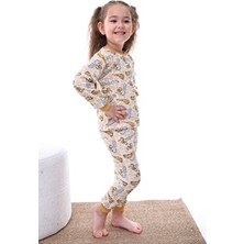Mevsimlik Pamuklu Kumaş Karikatürlü Unisex Çocuk Pijama Takımı