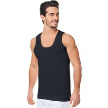 Tutku Erkek Ribana Esnek Pamuklu Siyah Atlet TER0102 6'lı Paket + Kom Slip Siyah Külot TER0109 6'lı Paket