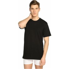 Tutku Erkek Esnek Yapılı Sıfır Yaka Siyah Atlet TER0105 6'lı Paket + Ribana Esnek Yapılı Boxer Beyaz Külot TER0111 6'lı Paket