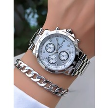 Orijinal Kadın Kol Saati Su Geçirmez Gümüş Renk Çelik Kordon Bileklik Hediyeli