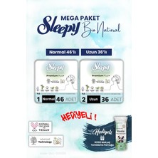 Sleepy Bio Natural Normal 46, Uzun 36 Adet Mega Paket ve Rosie Pamuk