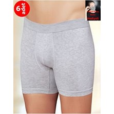Şahinler Erkek Gri Likralı Boxer Düz Desenli 6'lı Paket ME031 Konforlu ve Şık Seçim