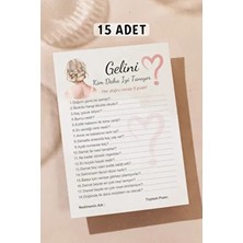Gelini Kim Daha Iyi Tanıyor 15 Adet Bride To Be Soru Kartları Bekarlığa Veda Partisi Oyun Kartları