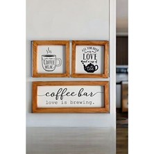 Wooden Factory Ahşap Malzemeden Yapılmış Mutfak, Çay, Kahve Köşesi Modern Tablo Seti 35 x 35