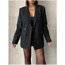 Tek Düğmeli Oversize Blazer Ceket