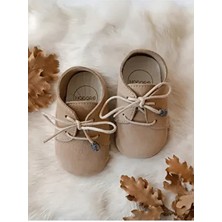 Alfa Sütlü Kahve Hakiki Deri Bebek Makosen Ayakkabı