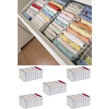 5 Adet - Small 11 Gözlü Çekmece Içi Düzenleyici Organizer 12 x 40 x 12 cm
