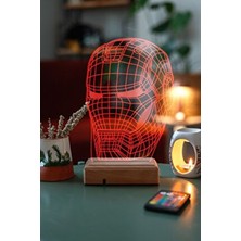 Modiwa Design 3D Iron Man Gece Lambası Ahşap Malzeme ile Şık Tasarım ve 16 Renk Seçeneği