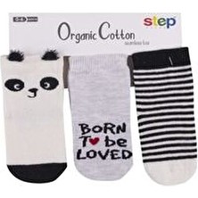 Step Üçlü 3D Panda Soket Kadın Pamuklu Slim Kalıp Mini Sezonluk Düz Desenli Çorap