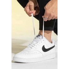 Nike Court Vision Low Erkek Spor Ayakkabı Suni Deri Beyaz Bağcıklı Taban ile Konforlu Tasarım