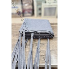 Kornişli Antrasit Özel Dikim Lüks Branda Balkon Perdesi Kalın Kumaş Balkon Perdesi