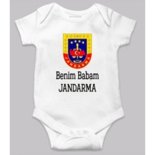 Venüs Dijital Benim Babam Jandarma Baskılı Bebek Body Zıbın