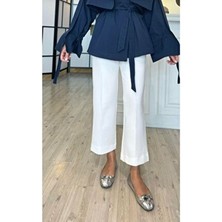 Unika Boutique Kadın Scuba Kumaş Çimalı Tesettür Pantolon Düz Desenli Rahat Kesim