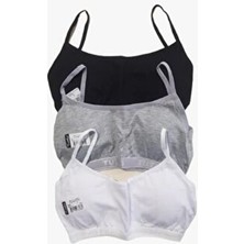 Tutku Genç Kız 3 Lü Paket Kaplı Alıştırma Sütyeni Düz Triko Kumaş İp Askılı Rahat Tasarım