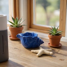 Deniz Kabuğu Saks Mavisi Biblo